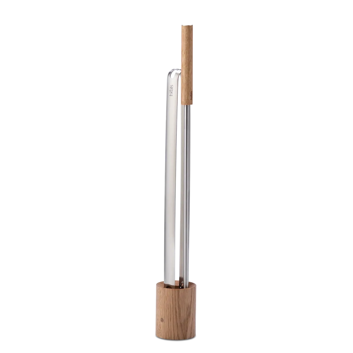 Fire Tool Set - 3 pcs. - Three-piece all-in-one set consisting of fire blow poker and wooden base