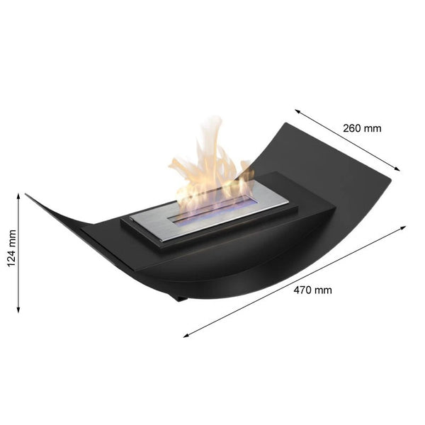 Arc Mini - Gebogen bio-ethanol tafelhaard