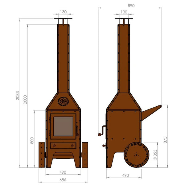 Bijuga Cortenstalen Tuinhaard