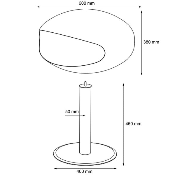 Imaginez la lueur chaleureuse du Cocoon Pedestal en acier poli, illuminant vos soirées avec élégance.