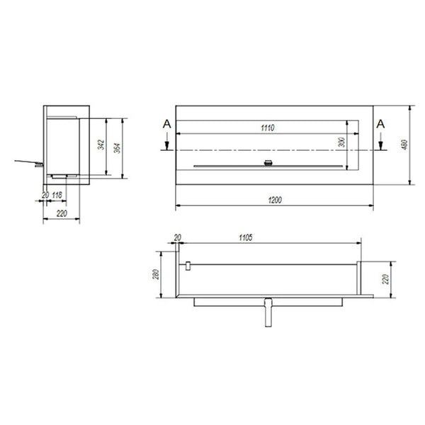 Hoekhaard 120 cm - Links