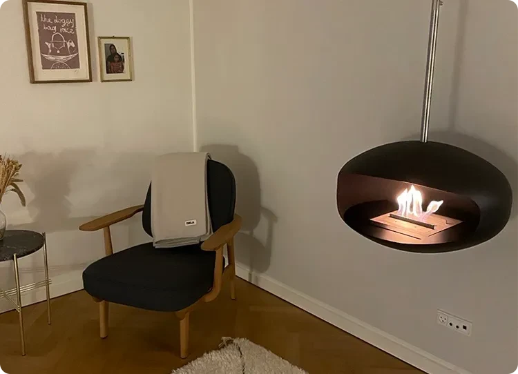 cocoon aeris zwart bio-ethanol haard