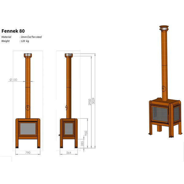 Fennek 80 Tuinhaard