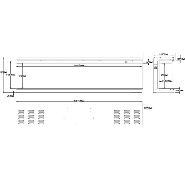 Aflamo Gouden 193 cm Elektrische Haard