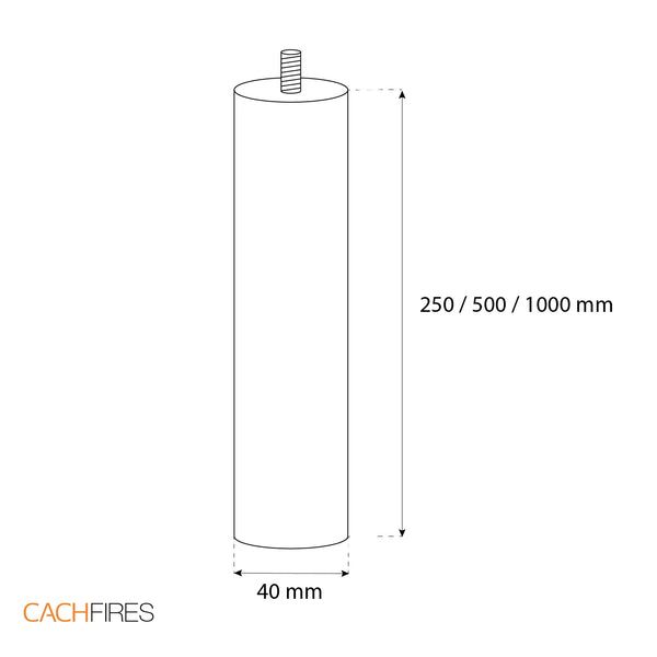 Plafondstang 25 cm – zwart