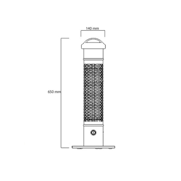 Terrasverwarmer 1200 W, GT ULG - Zilver