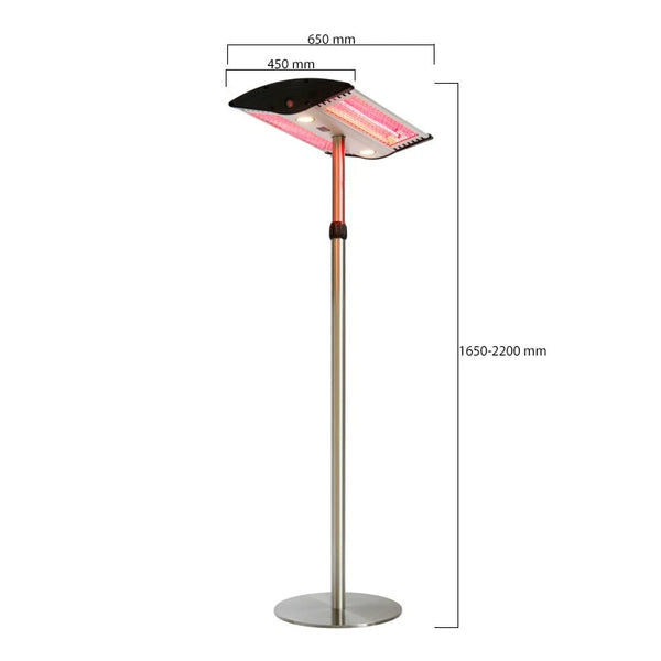 Terrasverwarmer 1000/ 2000W, GT - Zilver