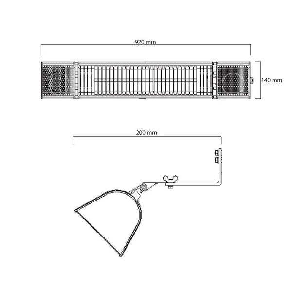 Chauffe terrasse HEAT1 Eco Pro-Line 2000W