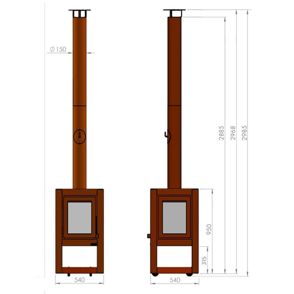 Quaruba XL Mobiele Tuinhaard