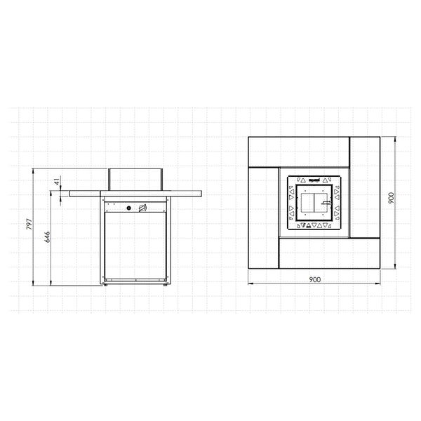 Tafelblad voor Square gashaard
