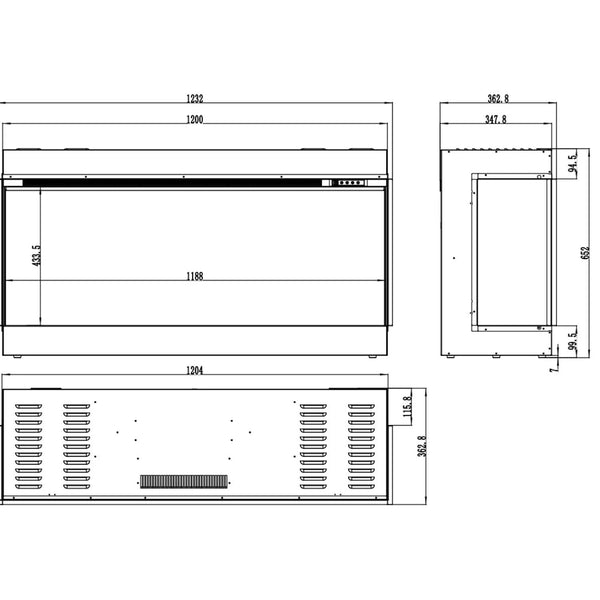 Aflamo Superb 3D 120 cm Elektrische Haard