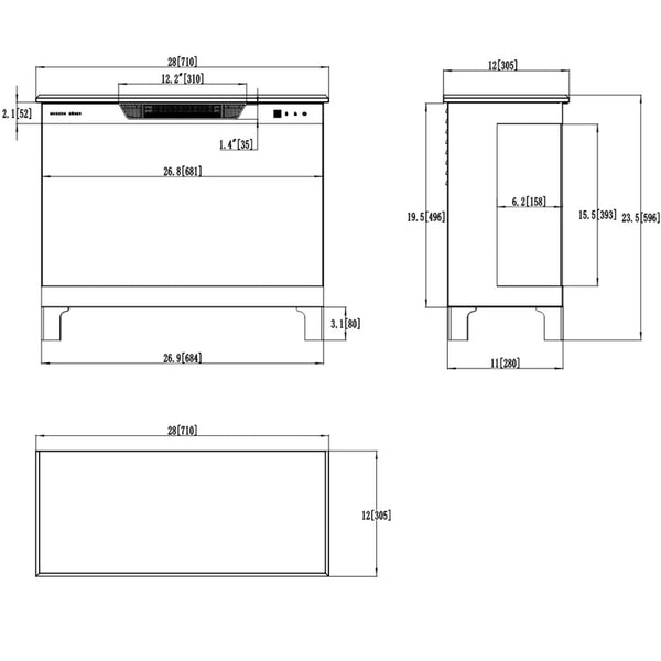 Aflamo Tower 3D 71 cm Elektrische Haard
