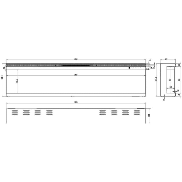 Aflamo Unique 183 cm Elektrische Haard