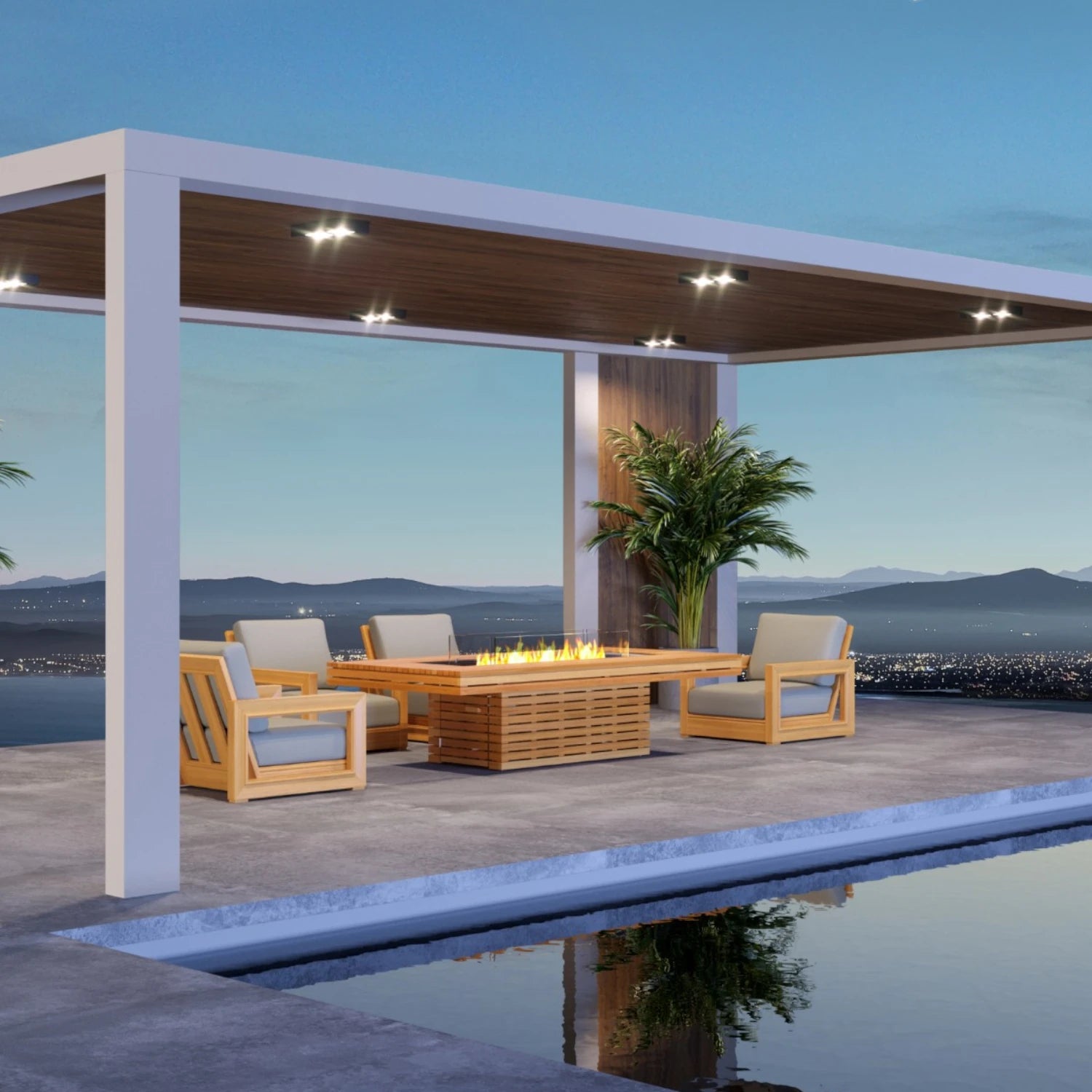 Gin 90 Chat - Teak Bioethanol Fire Pit