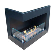Left-sided 50 cm black ethanol fireplace 1.5 L
