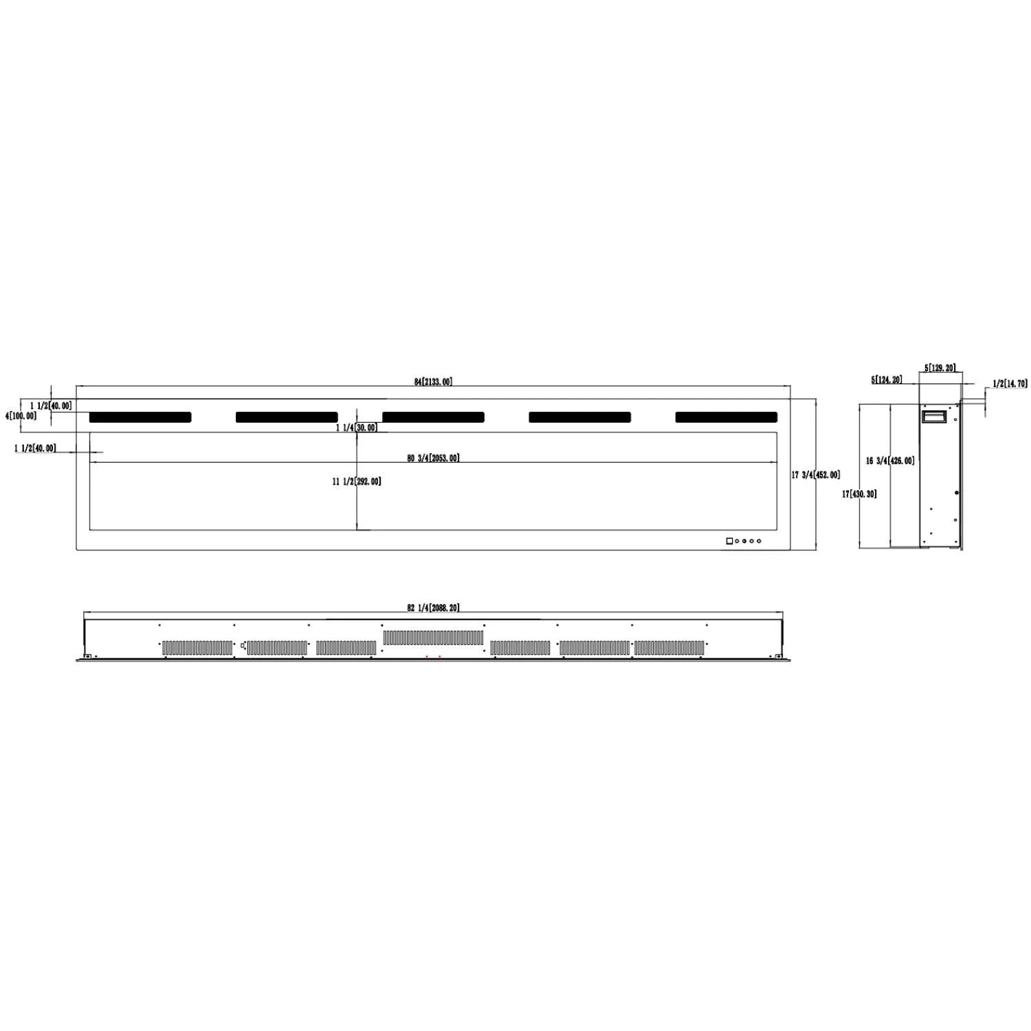 Majestic PRO Wall-Mounted Electric Fireplace 84" (213 cm)