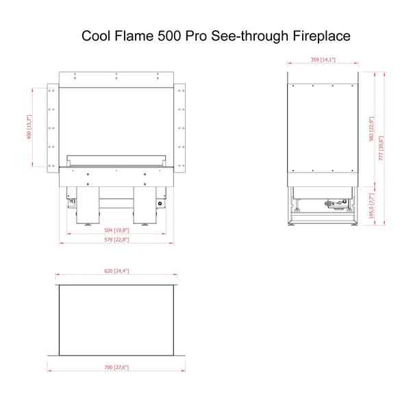 Cheminée Cool Flame 500 à deux faces
