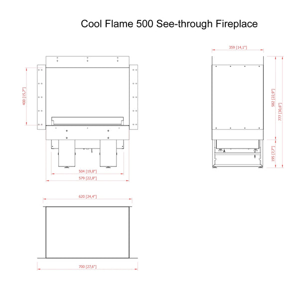 Cheminée Cool Flame 500 à deux faces
