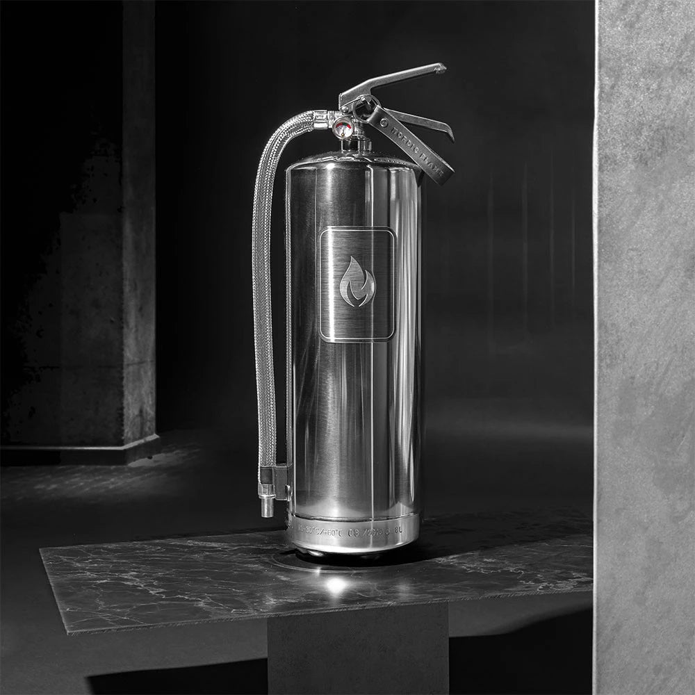 Steel Fire Extinguisher 6 kg - Polished Steel