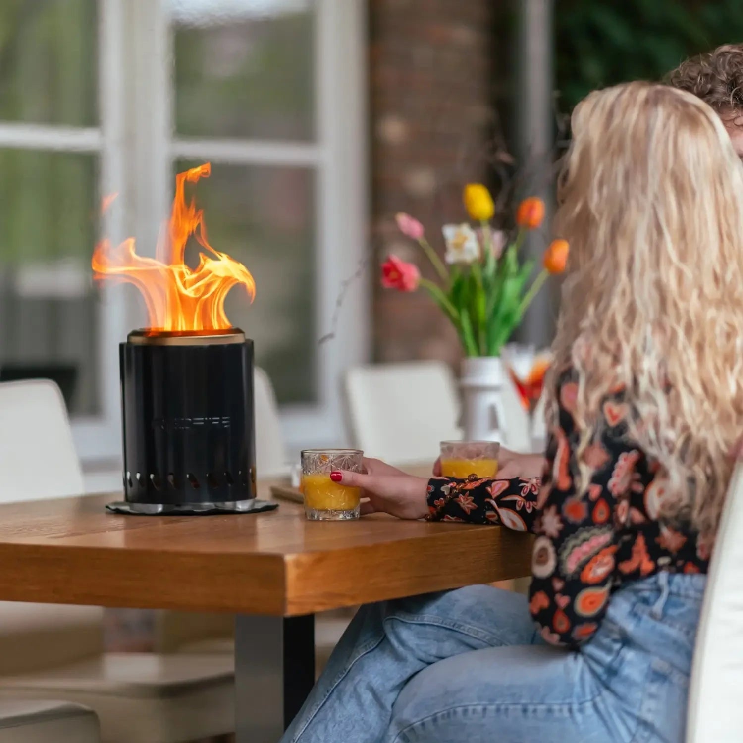 Brasero de table Volcano Medium – acier inoxydable noir