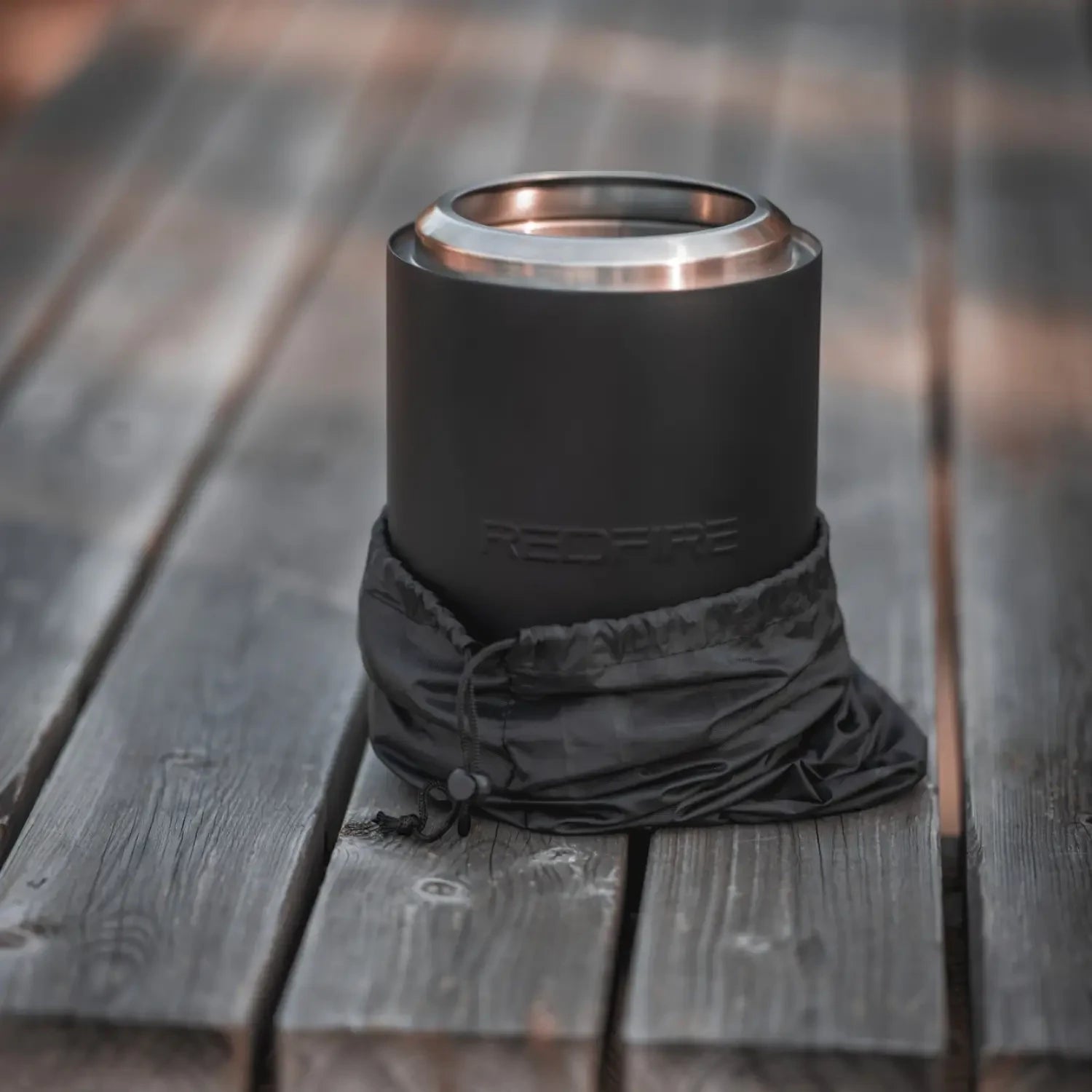 Brasero de table Volcano Medium – acier inoxydable noir