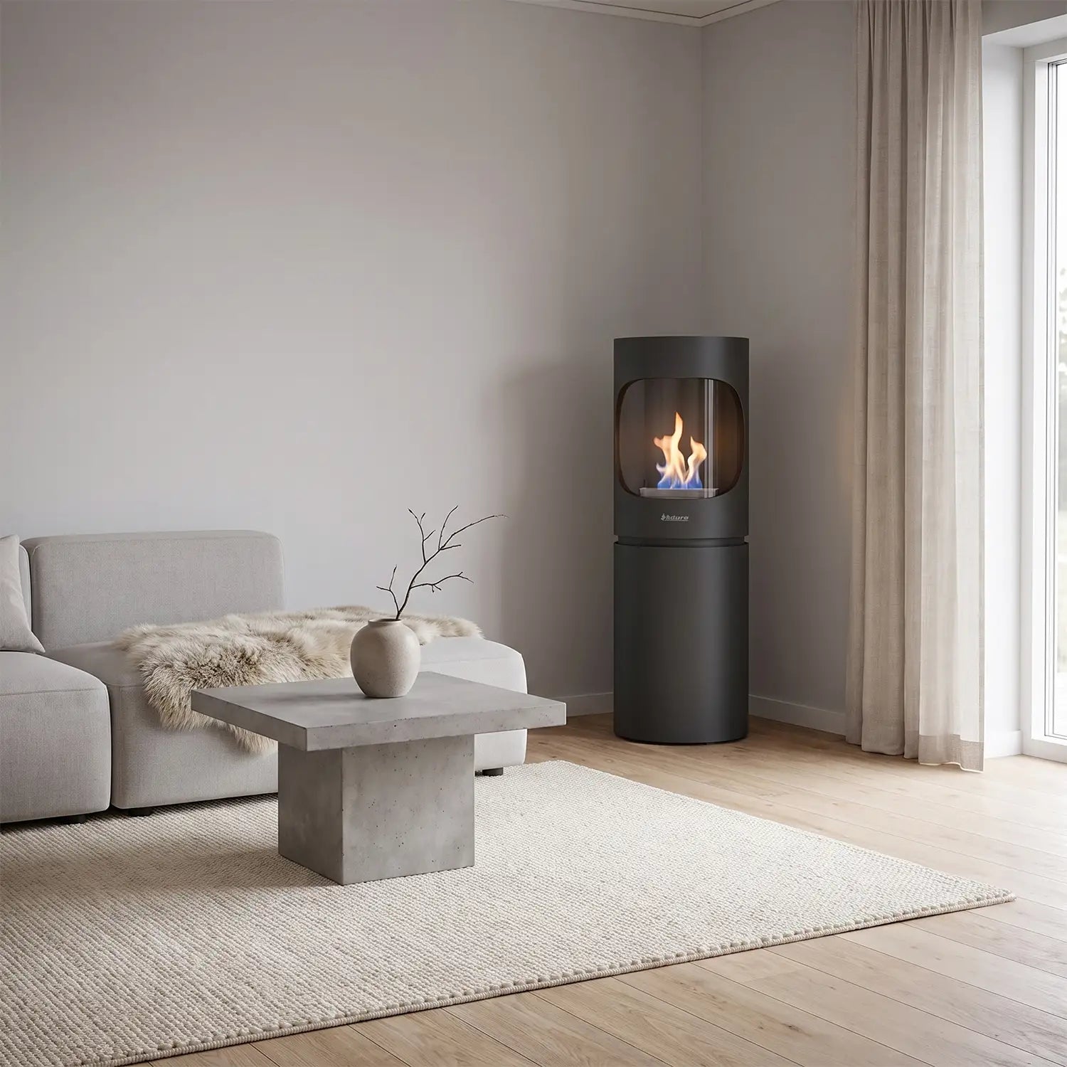 Aduro B6M bio-ethanol haard met vloerstandaard