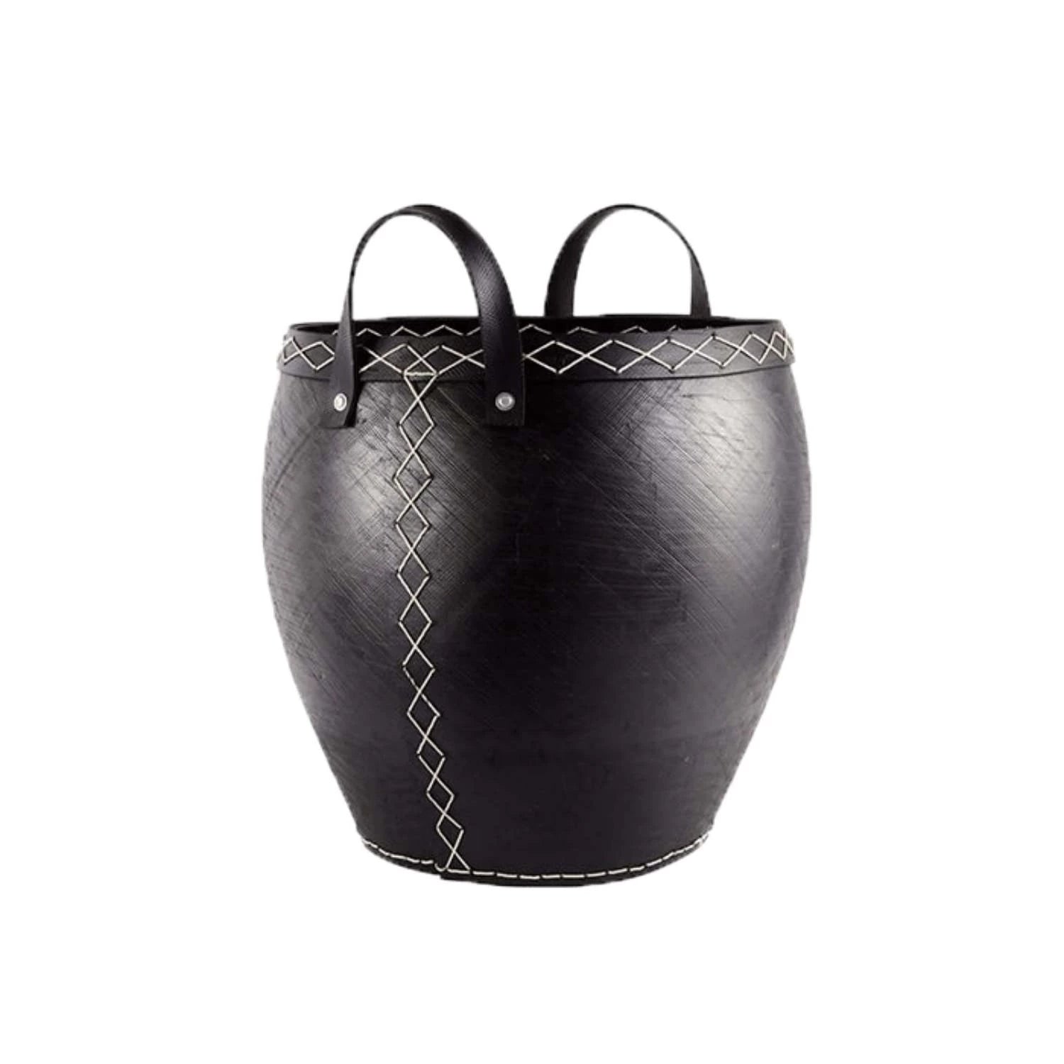 Panier à bûches en caoutchouc avec couture en X