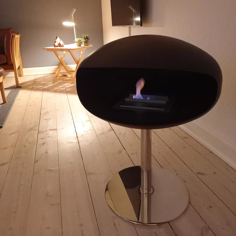Cocoon Pedestal - Mat zwart met stalen voetstuk
