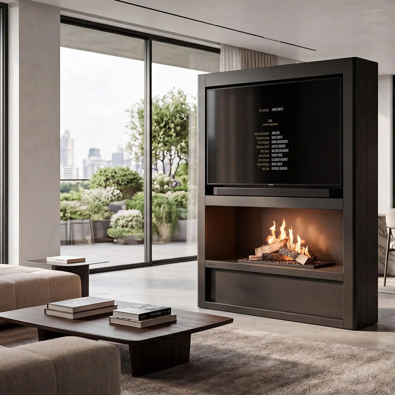 Cinema Flogs - TV-meubel met bio-ethanol haard