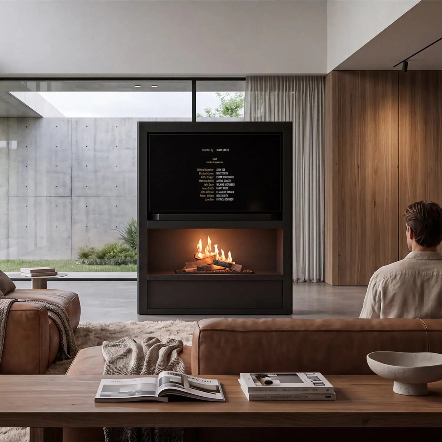 Cinema Flogs - TV-meubel met bio-ethanol haard