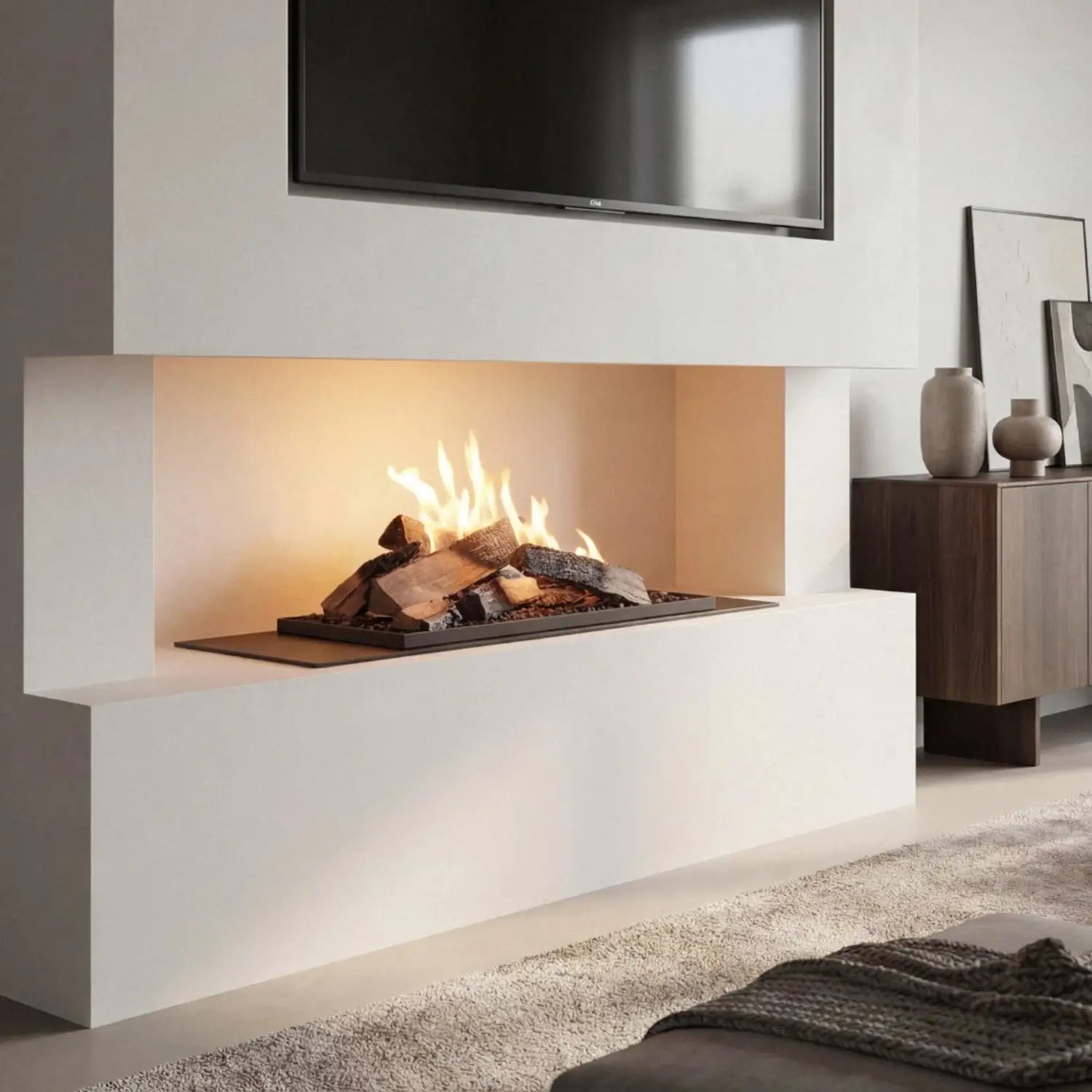 Planika FLA4 790 Flogs: Afstandsbedienbare bio-ethanolbrander met realistische houtvlammen