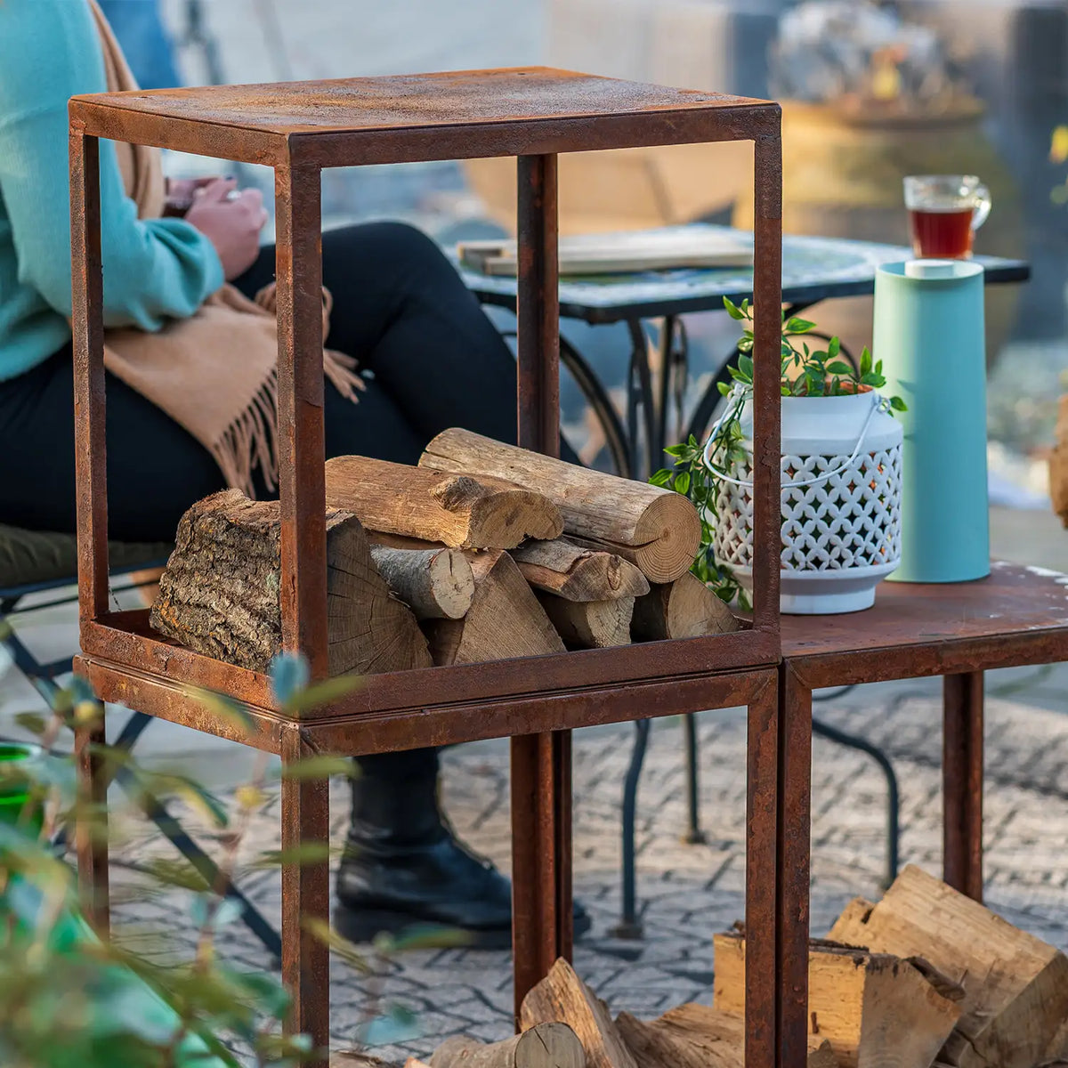 Stockage de Bois en Acier Corten 50 cm