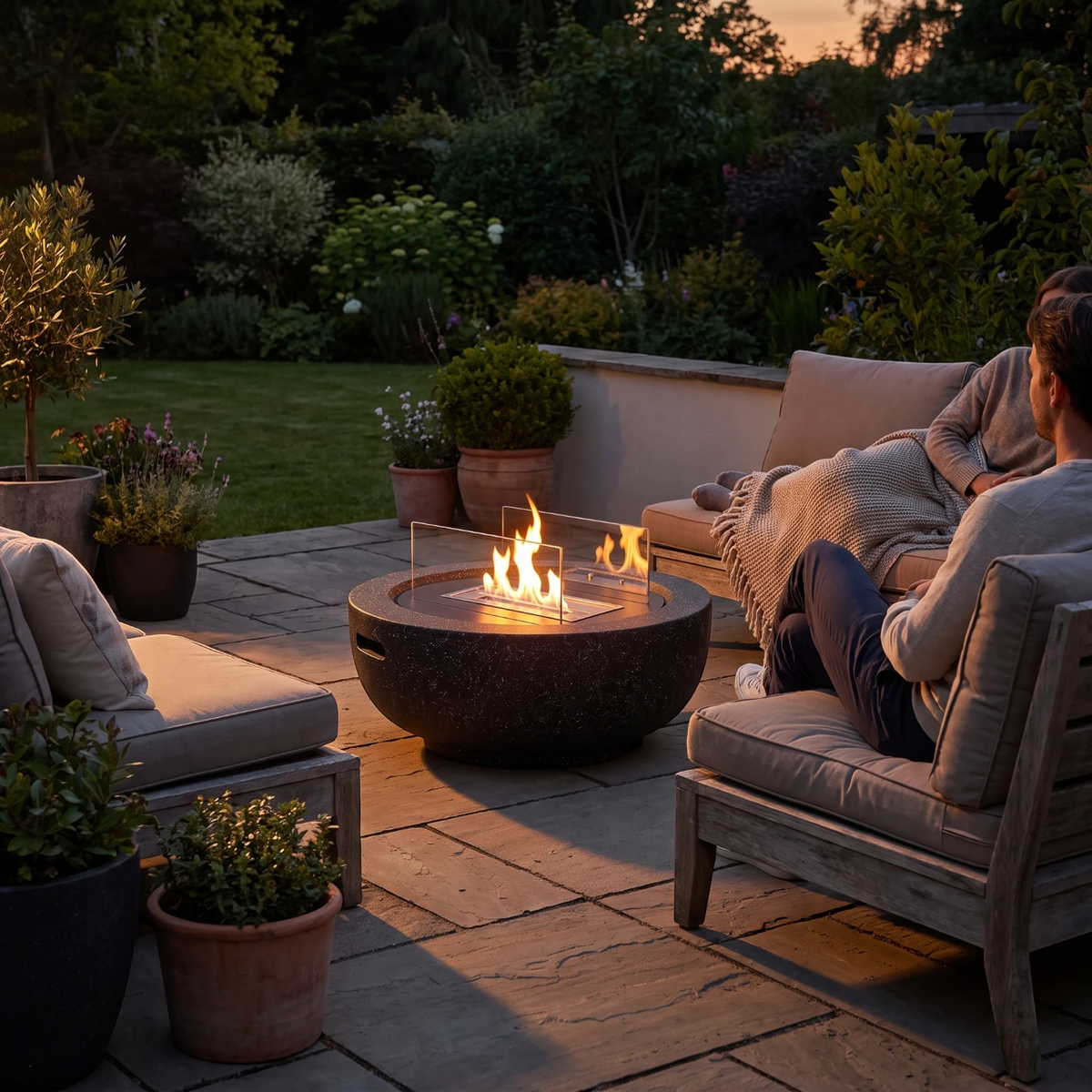AROS - Granietzwart - Outdoor bio-ethanol haard
