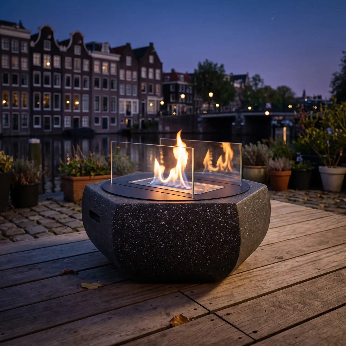 SOLIS - Granietzwart - Outdoor bio-ethanol haard
