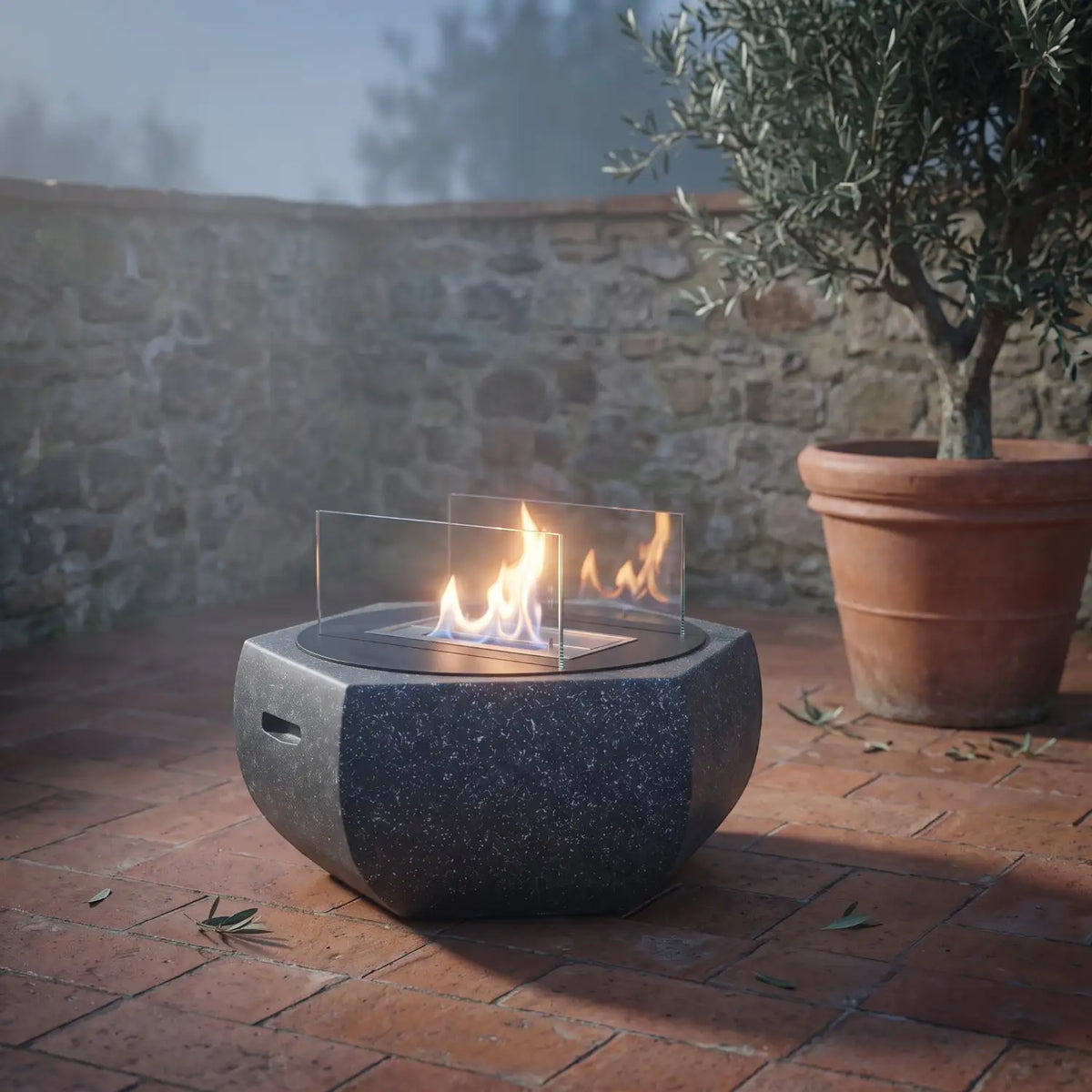SOLIS - Granietzwart - Outdoor bio-ethanol haard