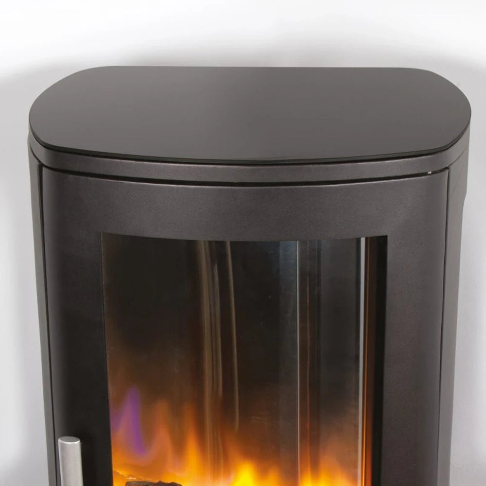 ACR NEO3C electric fireplace with side glass and realistic flame effect