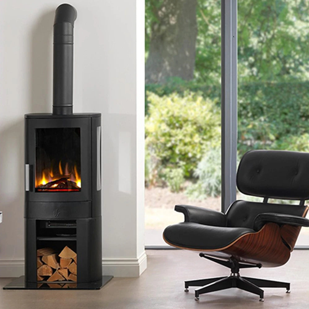 ACR NEO3C electric fireplace with side glass and realistic flame effect