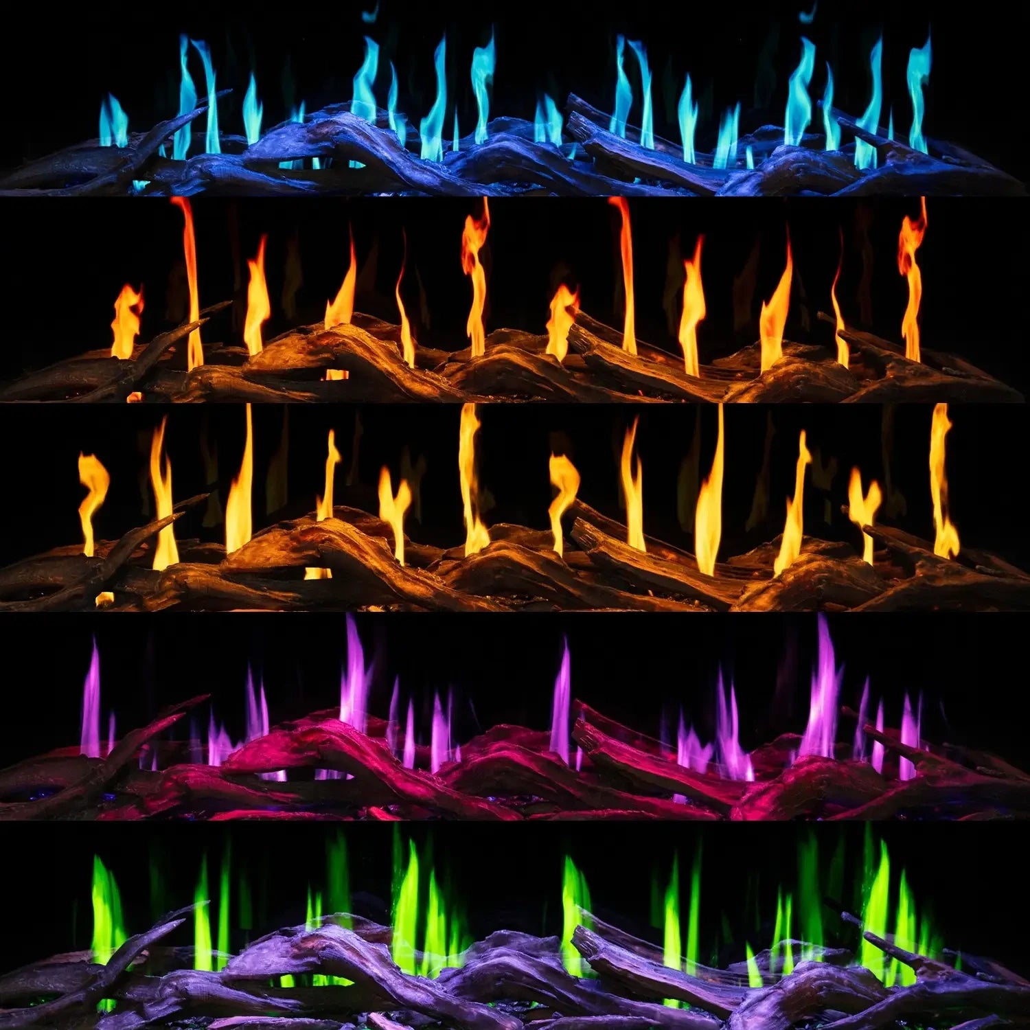 Aflamo Cheminée Électrique Or 152 cm