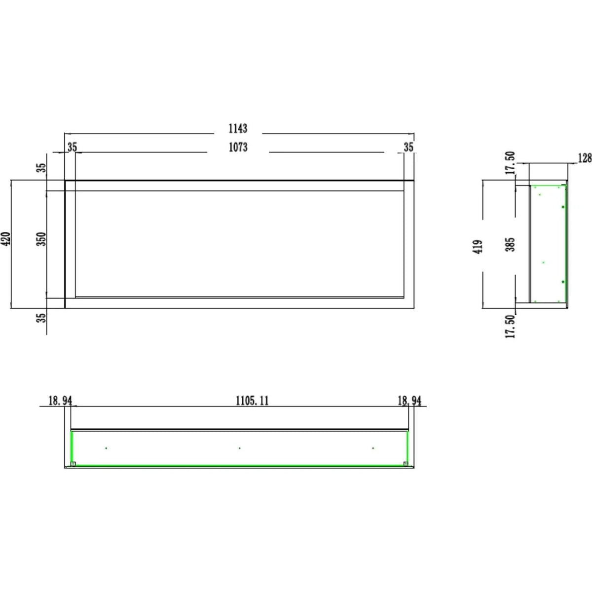 Aflamo Pride Slim 115 cm elektrisch haardvuur