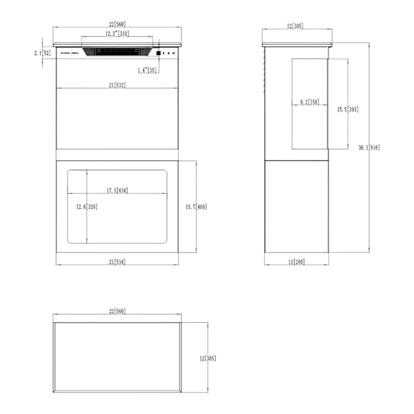 Aflamo Tower + Stand 56 cm Elektrische Haard