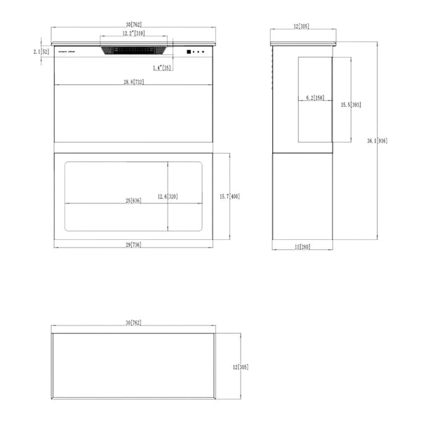 Aflamo Tower + Stand 76 cm Elektrisk Pejs
