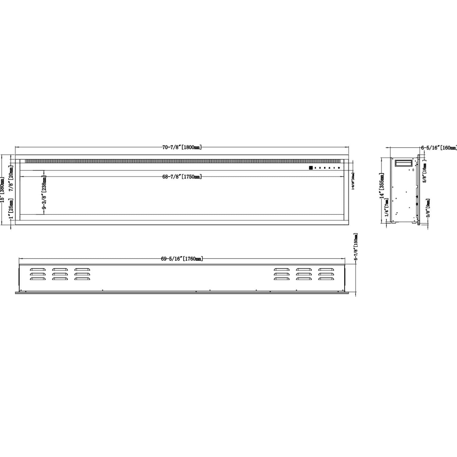 Royal Pro Elektrische Haard - 180 cm