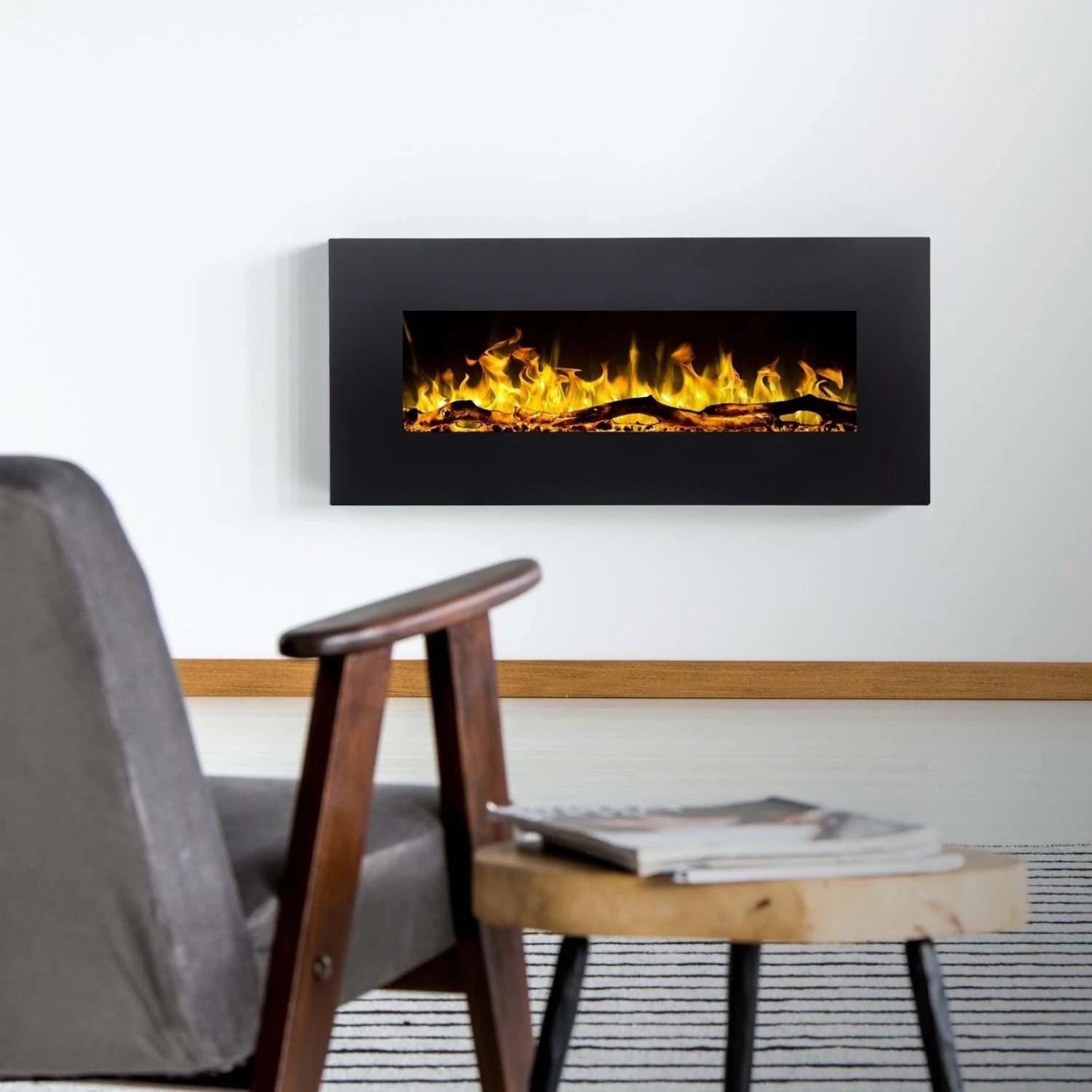 Aflamo Albion 128 cm Sort Elektrisk Pejs