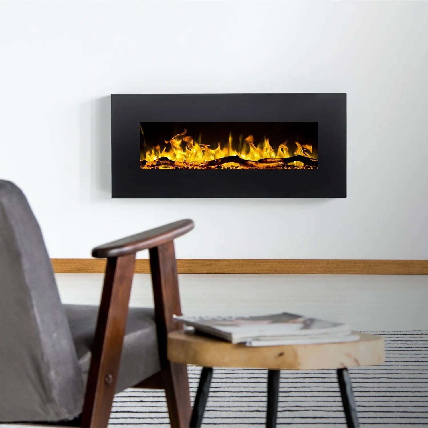 Albion 110 cm Wandgemonteerde Elektrische Haard – Zonder Verwarming