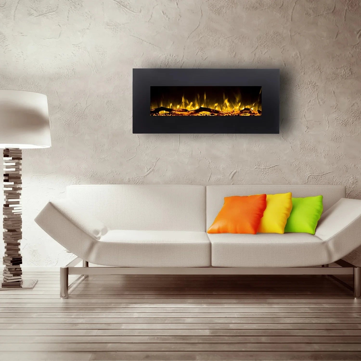 Albion 110 cm Wall-Mounted Electric Fireplace – No Heat