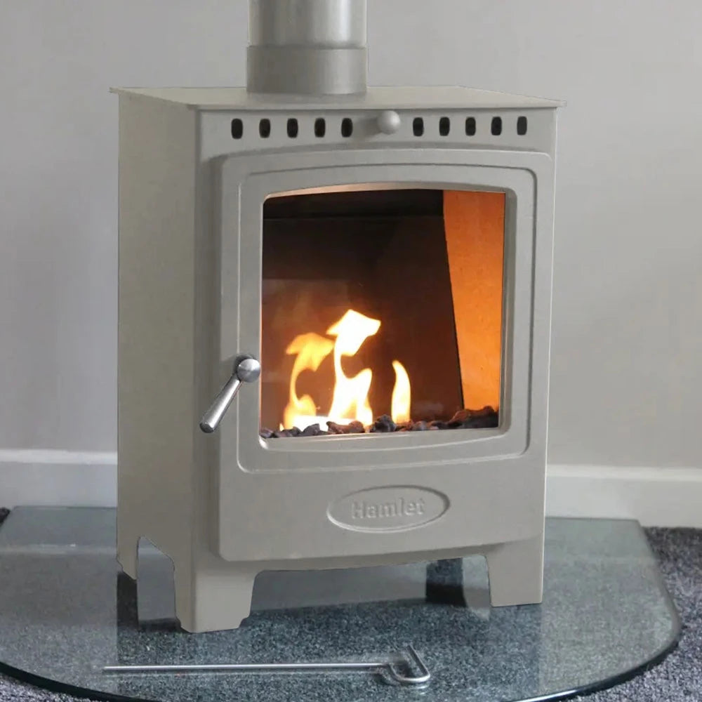 bio-ethanol haard met houtkachel-look