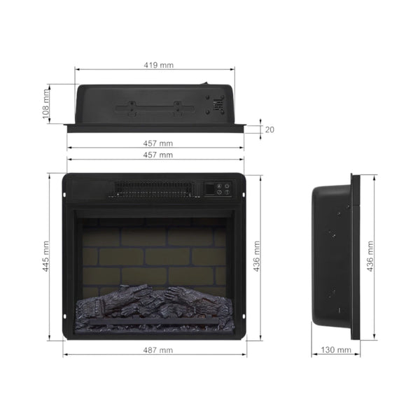 ArtiFlame AF18B – 18" inbouw elektrische inzethaard
