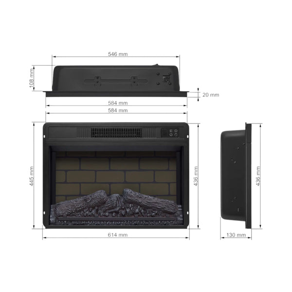 ArtiFlame AF23BS - Insert de cheminée électrique 23"