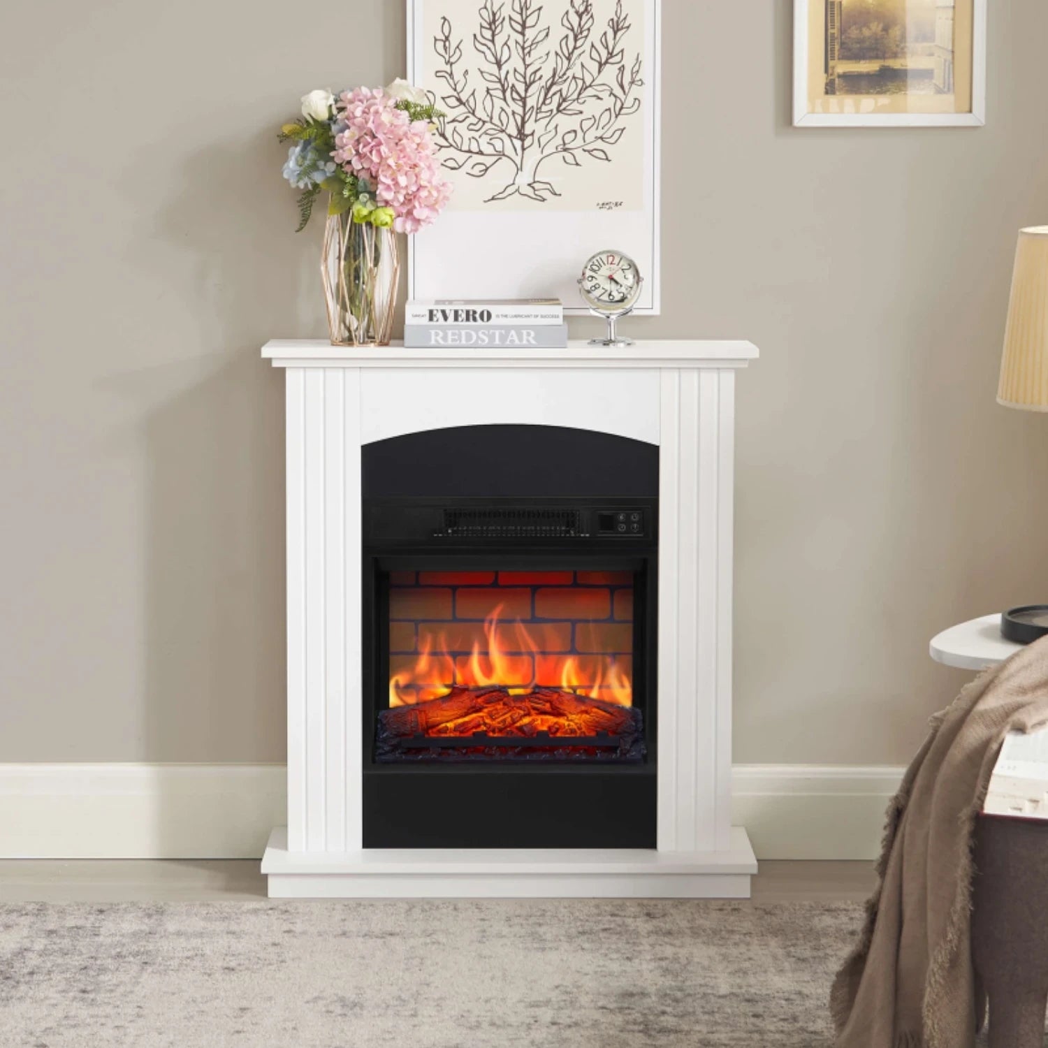 Collins AF18B Elektrische Haard – Witte Schouw met 18" Inzetstuk