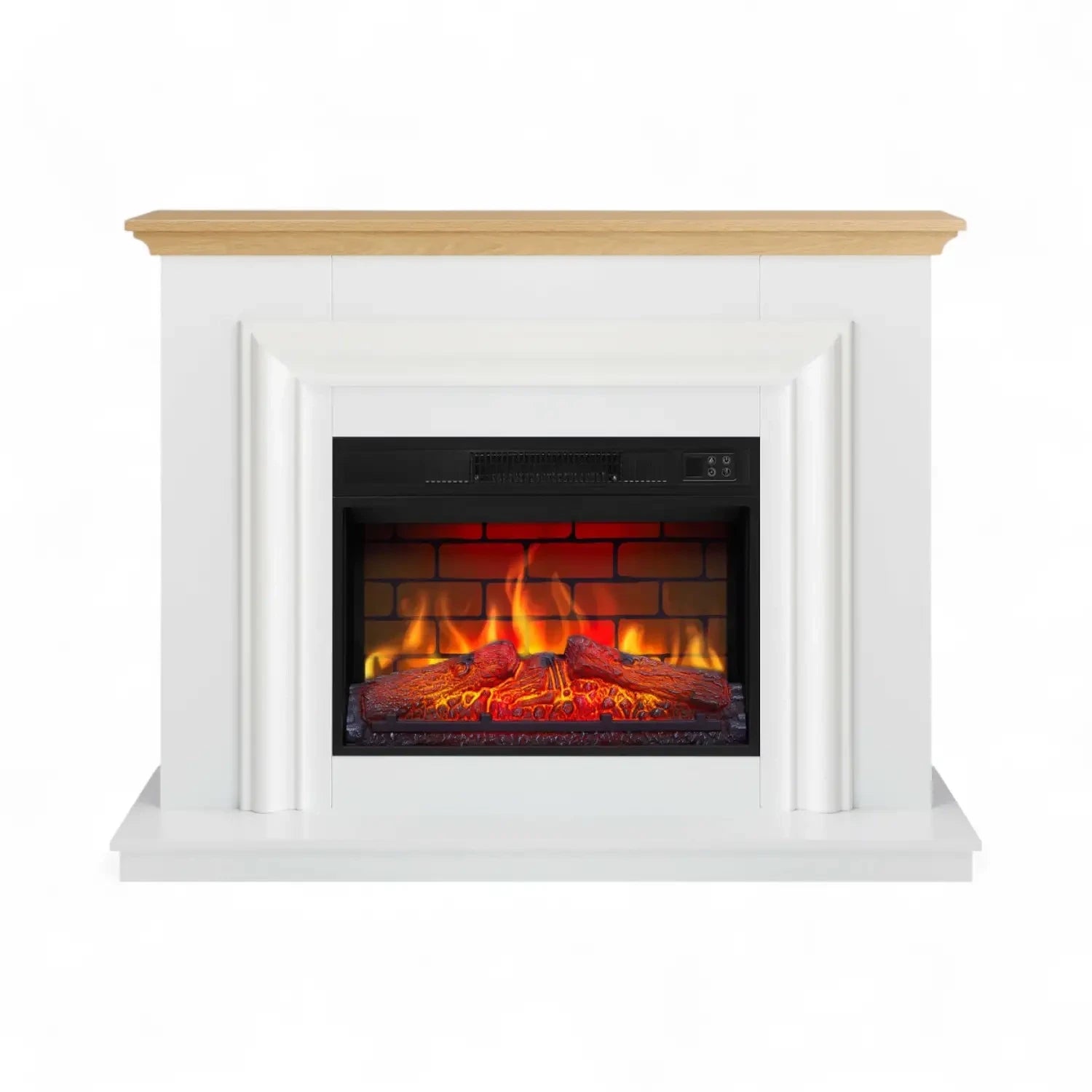 Marbelya Electric Fireplace Suite – White / Natural Oak
